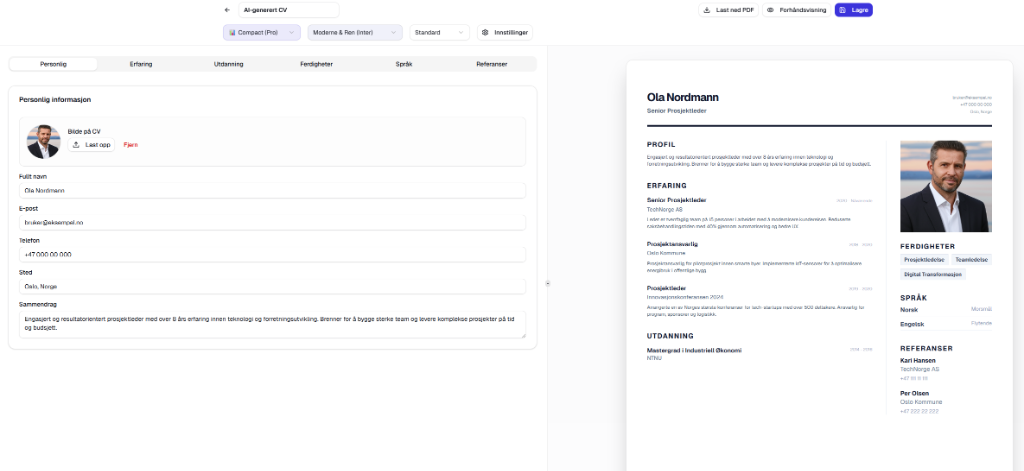 EnkelCV.no screenshot 3